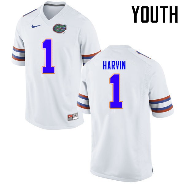 Florida Gators Youth #1 Percy Harvin College Football Jersey White